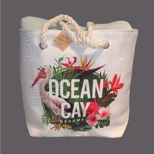NWT Ocean Cay Bahamas White Tote Bag
